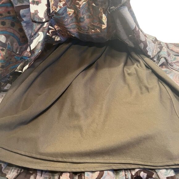 S.L. Fashions Velvet Burnout Bandeau Dress 8 NWT Chocolate Brown Fall Y2K - Picture 7 of 11